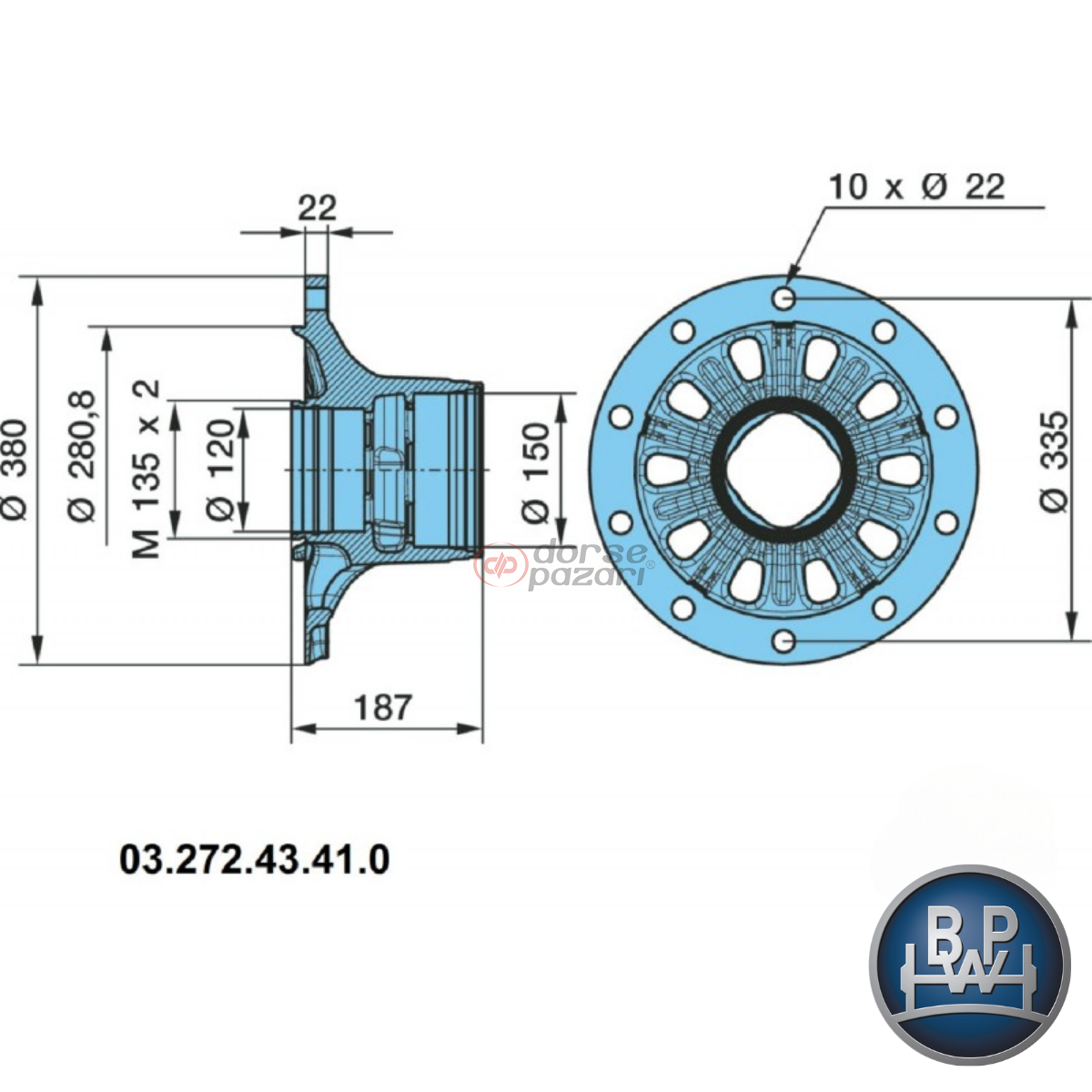 BPW PORYA ECO PLUS 3 RULMANSIZ