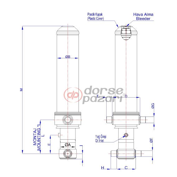 TIRSAN DAMPER PİSTONU 155-4-5500-H / HİDROMAS