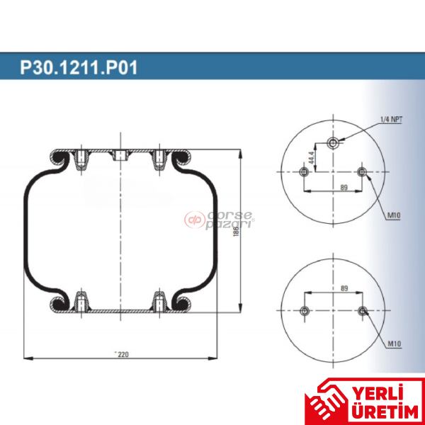 TEK KATLI SÜSPANSİYON KALDIRMA KÖRÜĞÜ 220 MM ÇAP P30.1191.P02