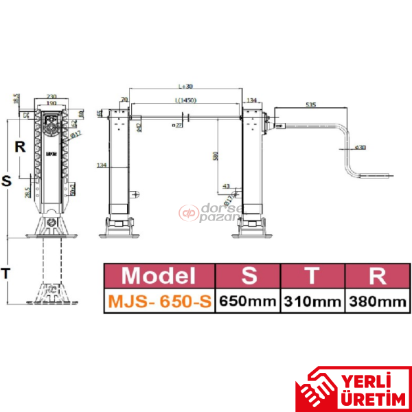 DORSE PARK AYAK 650 LİK SET 650S
