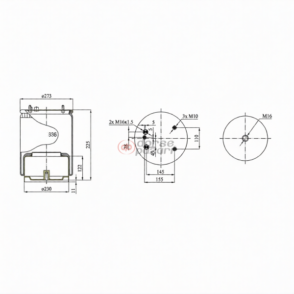 DP 55836 Metal Pistonlu Komple Körük (DAF Uyumlu)