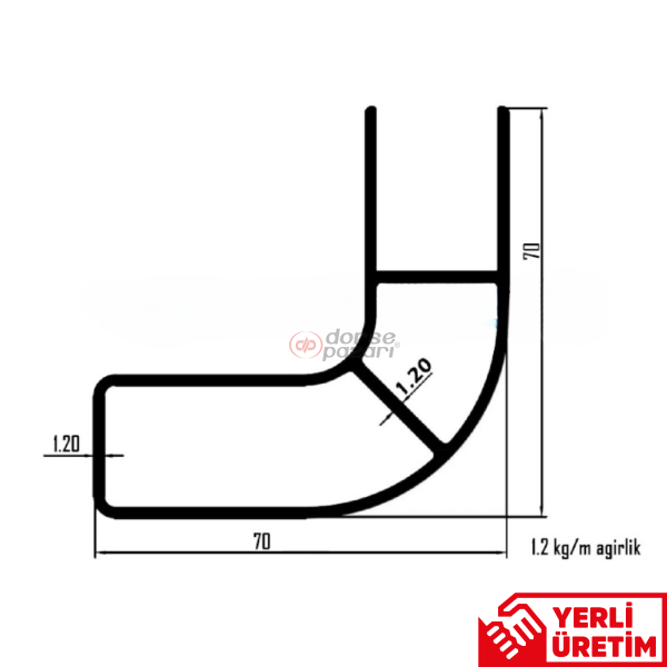BİSİKLETLİK ALÜMİNYUM KÖŞE PROFİL 6M
