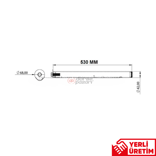 ÇAMURLUK BORUSU TREYLER 540 MM BOY 1140004