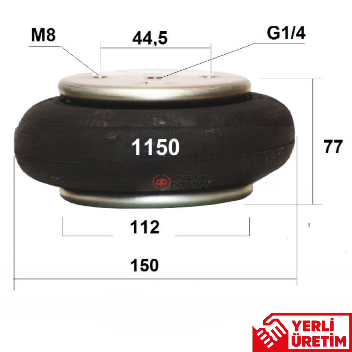 TEK KATLI SÜSPANSİYON KALDIRMA KÖRÜK 150 MM ÇAP P30.1150.P01